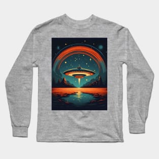 Beautiful Starry Night UFO Invasion Long Sleeve T-Shirt